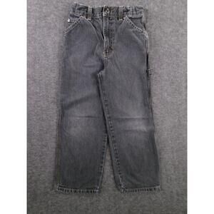 Arizona Carpenter Jean Jeans Kids 7 Slim Black Denim Straight Leg Baggy Y2K